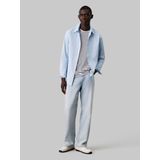 CALVIN KLEIN Effen Stretch Slim Fit Shirt - Blauw - Katoen