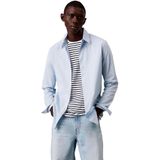 CALVIN KLEIN Effen Stretch Slim Fit Shirt - Blauw - Katoen