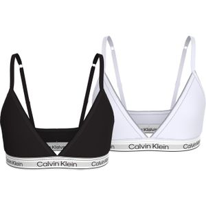 Calvin Klein - Triangel-bh - 2PK - Pvh Black/Pvh Classic White - Jersey - Aansluitend