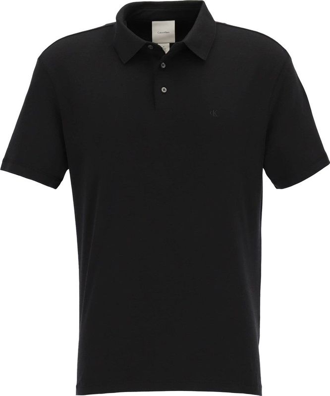 Calvin Klein - Supima Emb Korte Mouw Poloshirt - Blauw - Katoen