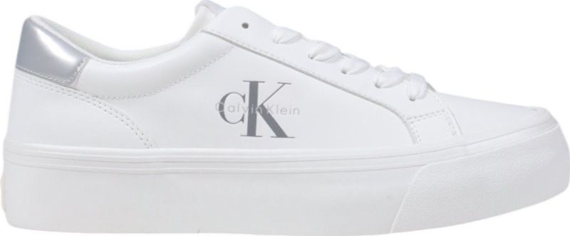 Calvin Klein Jeans - Dames Sneakers - Zilver - Leer