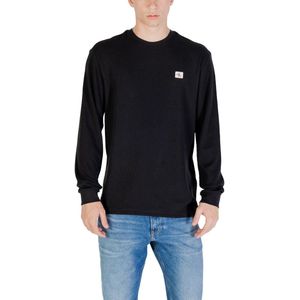 Calvin Klein - LS Waffle Badge Crewnk TEE - Trui - Zwart - Katoen