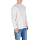 Calvin Klein - LS Waffle Badge Crewnk TEE - Ecru - Katoen