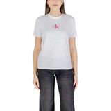 CALVIN KLEIN JEANS - T-shirt - Wit - Katoen - Korte Mouwen