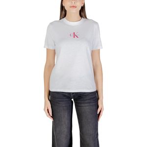 CALVIN KLEIN JEANS - T-shirt - Wit - Katoen - Korte Mouwen