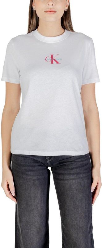 CALVIN KLEIN JEANS - T-shirt - Wit - Katoen - Korte Mouwen