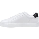Calvin Klein - Witte Leren Sneakers - Met Zwarte Accenten