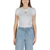 Calvin Klein - Printed Round Neck T-shirt - Wit - Katoenmix