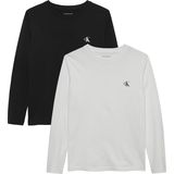 Calvin Klein IB0IB02255 T-shirt met 2P borst mono LS voor jongens, andere tops, zwart (zwart/helder wit), 4 jaar, Zwart (Ck Zwart/Helder Wit), 4 jaar