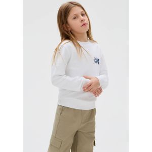 Calvin Klein - Sweater - Wit - 100% Katoen - Ronde Hals - Lange Mouwen