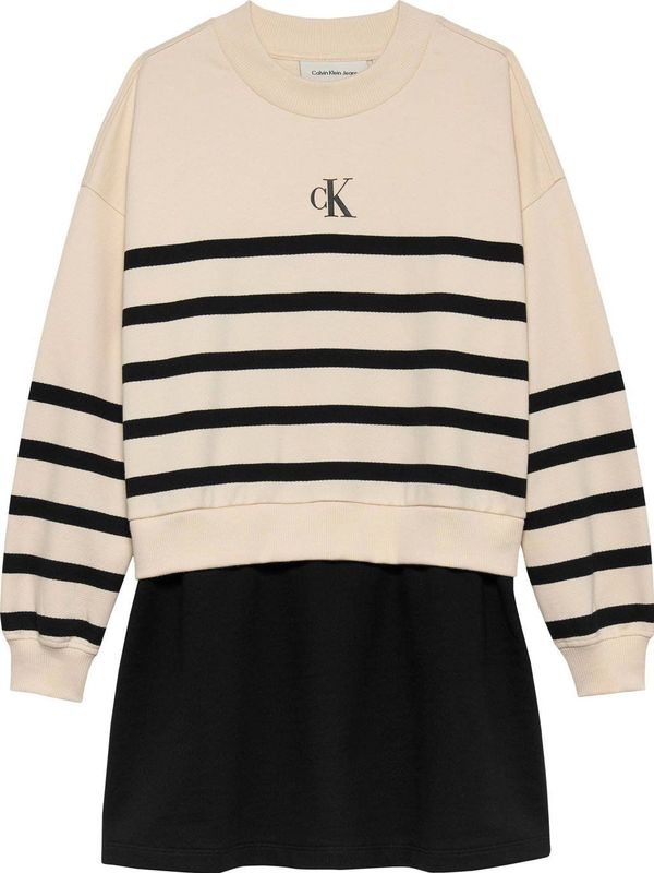 Calvin Klein - Sweatjurk - Ecru - Katoen - Lange Mouwen