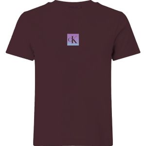 Calvin Klein Jeans - T-shirt - Bordeaux - Katoen - Korte Mouwen - Ronde Hals