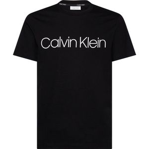 Calvin Klein Cotton Front Logo T-shirt - heren T-shirt korte mouw O-hals - zwart