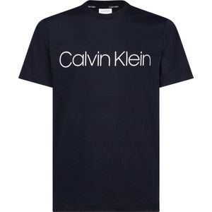 Calvin Klein Cotton Front Logo T-shirt - heren T-shirt korte mouw O-hals - blauw