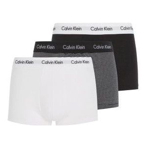 Calvin Klein Boxershorts heren 3p Low Rise Trunk , wit/B&w Stripe/Zwart , L