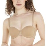 Calvin Klein Light Lined Strapless Damesbeha zonder bandjes met beugel, beige (bare), 80A