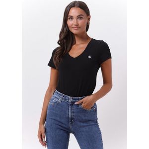 Calvin Klein Ck Embroidery Stretch Tops T-shirts - Zwart