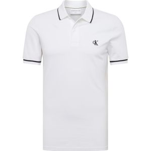 Slim polo in piquétricot, Tipping CALVIN KLEIN JEANS. Katoen materiaal. Maten XS. Wit kleur