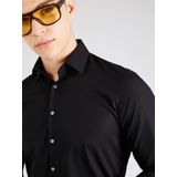 Calvin Klein, Overhemden, Heren, Zwart, L, Katoen, Klassiek Herenoverhemd in effen kleur