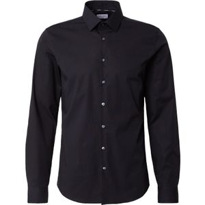 Calvin Klein Businesshemd »POPLIN STRETCH SLIM SHIRT«, mit Kentkragen, Logoprint auf Brusthöhe
