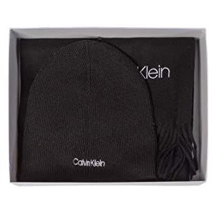 Calvin Klein Heren Basic Wool Scarf Beanie, Ck Zwart, One Size (2 stuks)