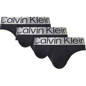 Calvin Klein 3-Pack Heren slips - Hip Brief Reconsidered Steel - Microvezel heren heupslip - Brede tailleband  - Zwart