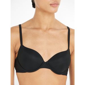 Calvin Klein dames Sheer Marquisette lightly lined demi bra, beugel BH, zwart