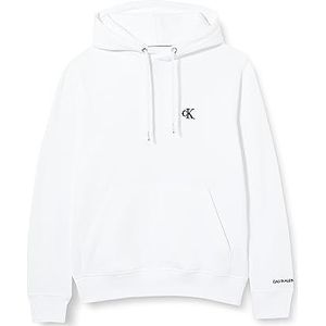 Calvin Klein Jeans Heren Ck Essential Regular Hoodie Sweatshirts, Helder Wit, XXS