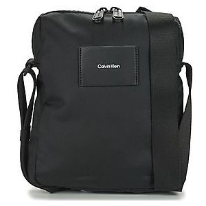 Calvin Klein, Tassen, Heren, Zwart, ONE Size, Polyester, Stijlvolle Across-Body Tas met Verstelbare Band