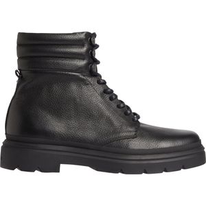 Calvin Klein, Schoenen, Heren, Zwart, 46 EU, Leren Combat Laarzen