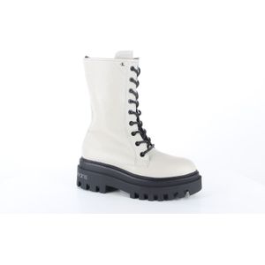 Calvin Klein - Enkellaarsjes - Beige - Leer 100% - Textiel Voering