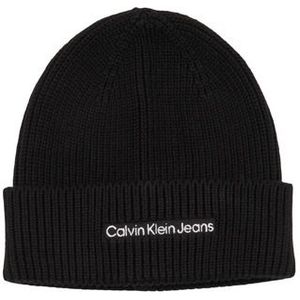 Calvin Klein Institutionele Beanie voor vrouwen, institutionele pet, Zwart, one size