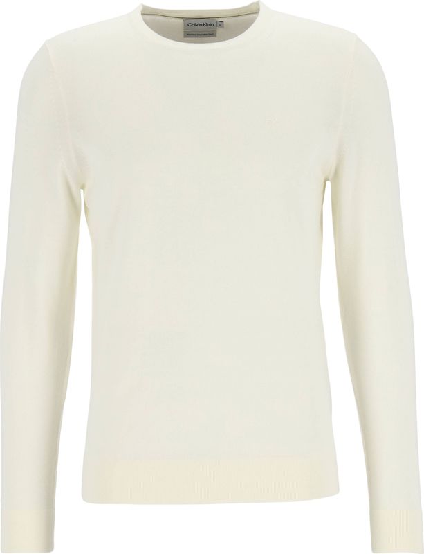 Calvin Klein - Pullover - Roomwit - 100% Merinowol