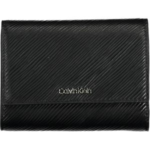 Calvin Klein Elegante zwarte RFID-blokkerende portemonnee met drukknoopsluiting voor dames, Zwart, Portemonnee