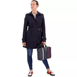 Klassieke oversized mantel met knoopsluiting donkerblauw