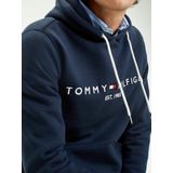 Tommy Hilfiger - Hoodie - Flex Fleece - Contrasterend Trekkoord - Logo
