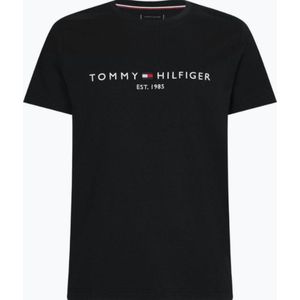 Tommy Hilfiger - Logo Tee - T-shirt - Jet Zwart - 100% Biologisch Katoen