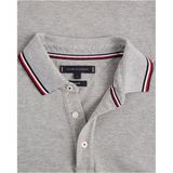 Tommy Hilfiger Core slim fit polo - heren polo met contrastbiezen - grijs melange