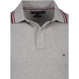 Tommy Hilfiger Core slim fit polo - heren polo met contrastbiezen - grijs melange