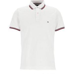 Tommy Hilfiger - Core Poloshirt - Wit - Piqué Katoen - Contrastbiesen