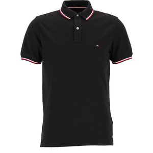 Tommy Hilfiger - Core Polo - Zwart - Piqué Katoen - Contrastbiezen