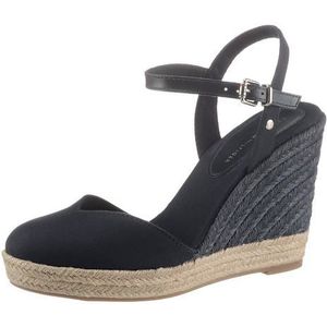 Tommy Hilfiger Dames Basic Closed Toe High Wedge Peeptoe Sandalen, Blauw Desert Sky Dw5, 41 EU