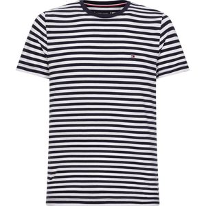 Tommy Hilfiger - T-shirt Stretch Gestreept Donkerblauw - Modern-fit