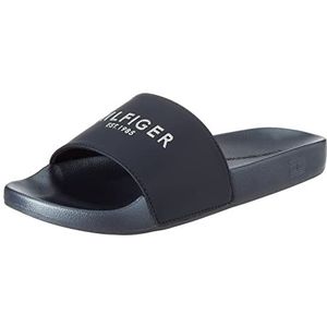 Tommy Hilfiger Th Glitter Pool Slide Fw0fw04982 slippers voor dames, Blauw (Desert Sky Blue)