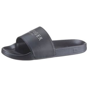 Tommy Hilfiger Th Glitter Pool Slide Slide voor dames, Desert Sky - Blauw, 42 EU