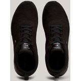 Tommy Hilfiger Heren Sneakers Corporate Knit Rib Runner, Wit, 42, zwart, 46 EU