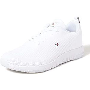 Tommy Hilfiger Sneakers voor heren Corporate Knit Rib Runner, wit, 42, wit, 46 EU