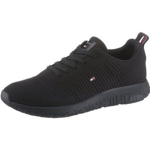 Tommy Hilfiger Corporate Knit Rib Runner Heren Sneakers Schoenen Zwart FM0FM02838 BDS MaatUK 10