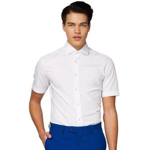 OppoSuits - Shirt - Korte Mouwen - Wit - Geschikt Voor Kostuums