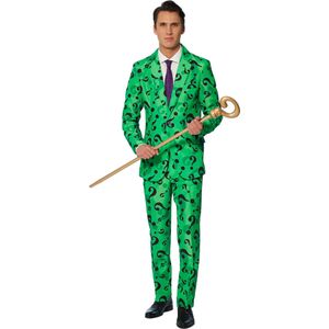 Suitmeister The Riddler™ - Heren Carnaval Kostuum - Batman DC Comics - Paars - Maat S